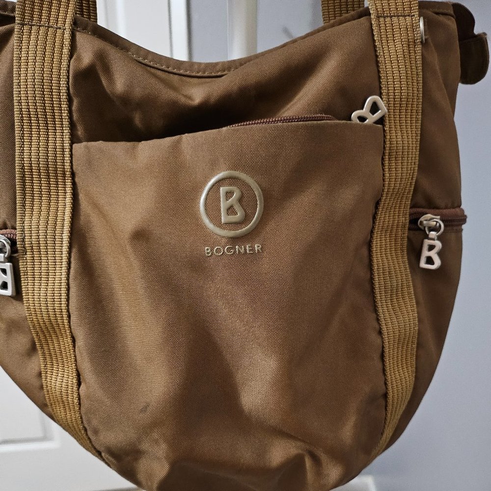 Bogner Nylon Khaki Shoulder Purse